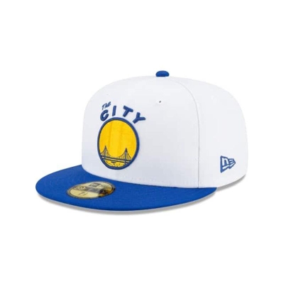 White Golden State Warriors Hat - New Era NBA Hardwood Classic Nights 59FIFTY Fitted Caps USA4803961